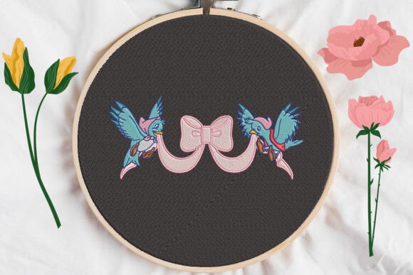 Bird Bow Embroidery: A Sweet, Versatile Keepsake Design